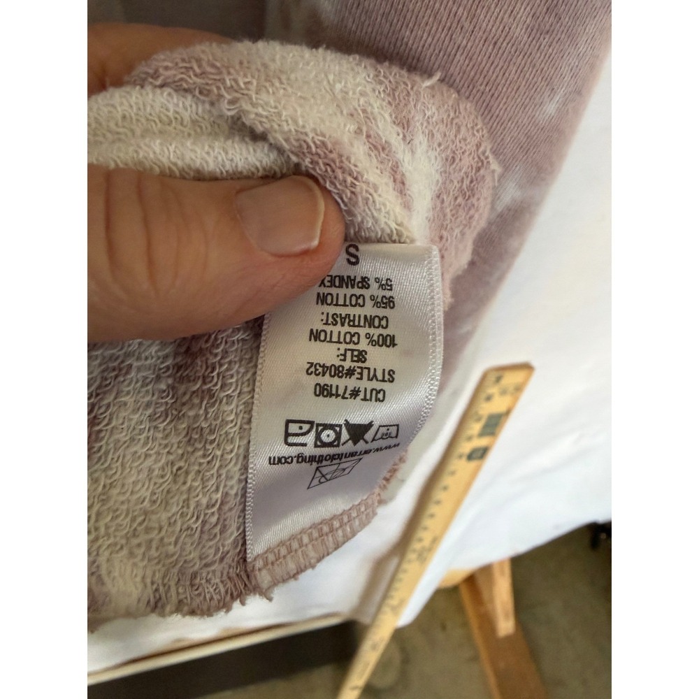 Errant Clothing Oversized Tie Dye Hoodie Mauve Cream French Terry Dress S Grunge - Picture 7 of 8